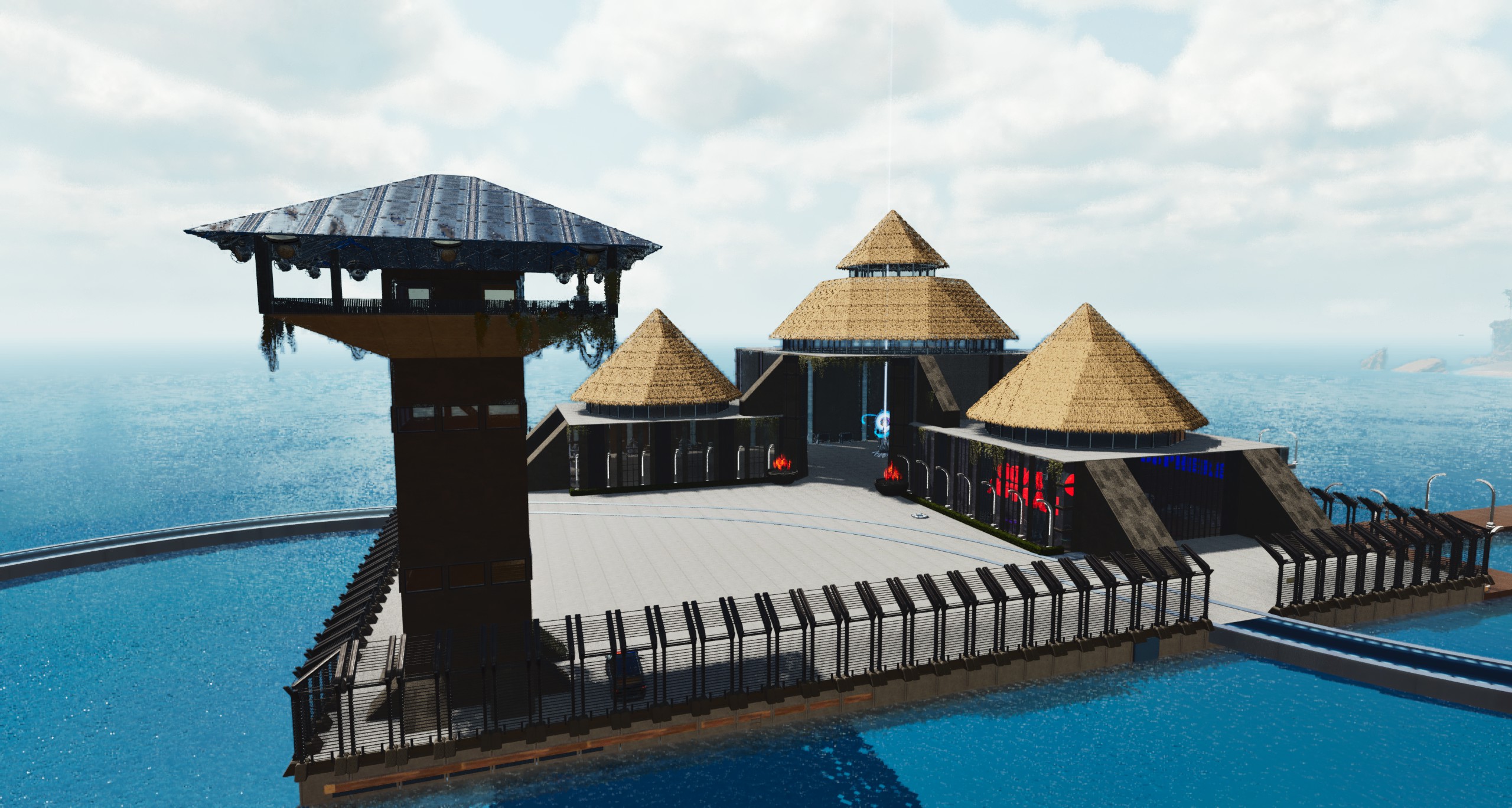 BG Gaming Welcome Centre on The Island — exterior view of the public crafting hub