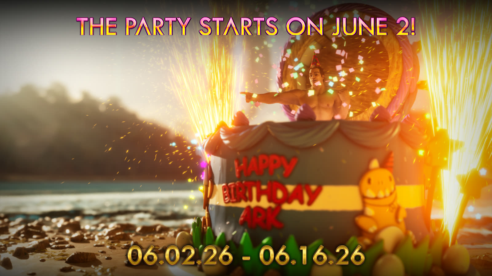 ARK Survival Ascended 11th Anniversary Birthday Event — Party Dodo and birthday colours